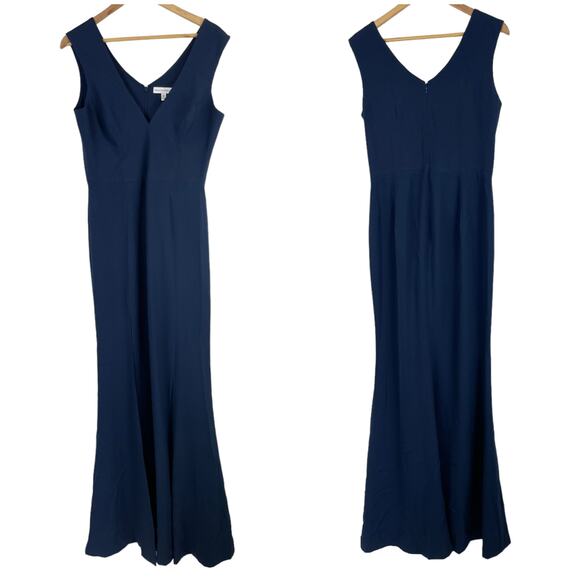 Dress The Population NWT Sandra Plunging V-Neck Sleeveless Crepe Gown Size S - Picture 3 of 9